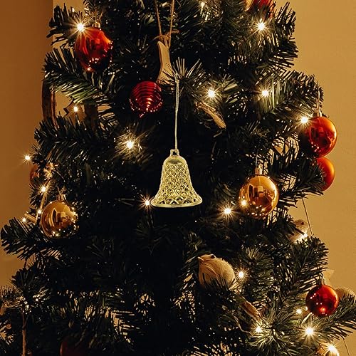 Miniatura 2 de Amosfun 12 campanas colgantes de Navidad, cascabeles colgantes de árbol de Navidad, campanas artesanales para decoración de fiestas de Navidad