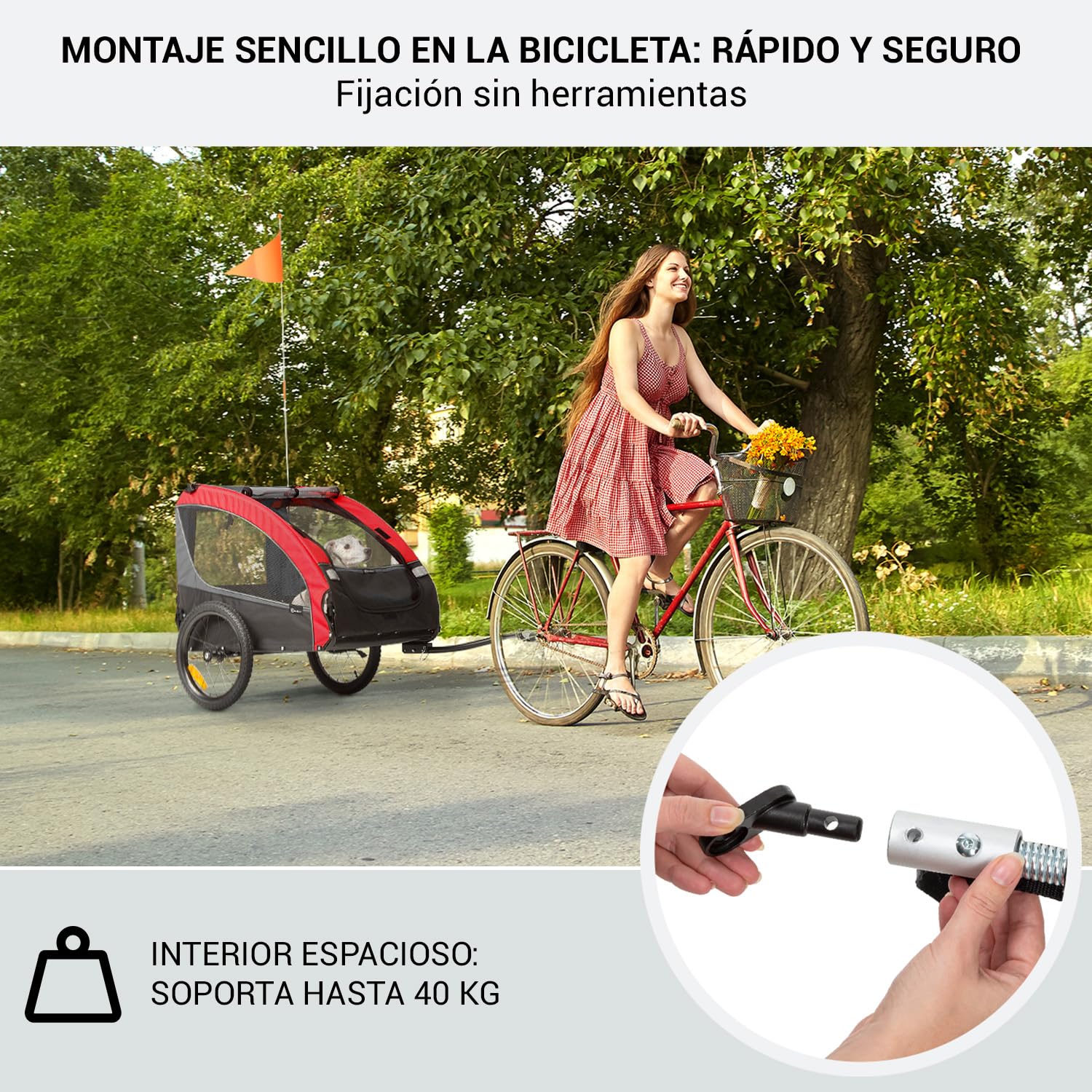 Klarfit Husky Carro Perro Remolque Bicicleta