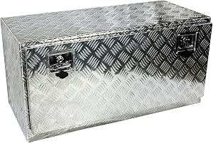 Inspirer Studio Silver Aluminum Heavy Duty Pick Up ATV Trailer Bed Tool Box with Lock (36" X 17" X 18")