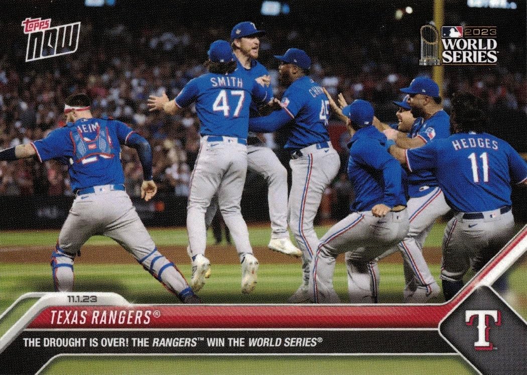 2023 Topps Now #1078 Texas Rangers Win World Series Championship Baseball Card - Only 2,205 made!