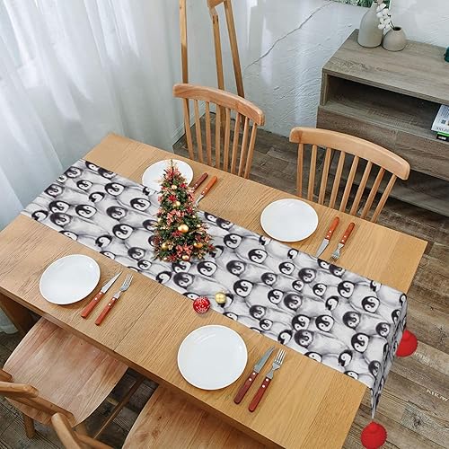 Miniatura 4 de Lindos pingüinos de bebé, camino de mesa de Navidad, decoración de mesa de comedor, decoración de Navidad, decoración de interiores del hogar,