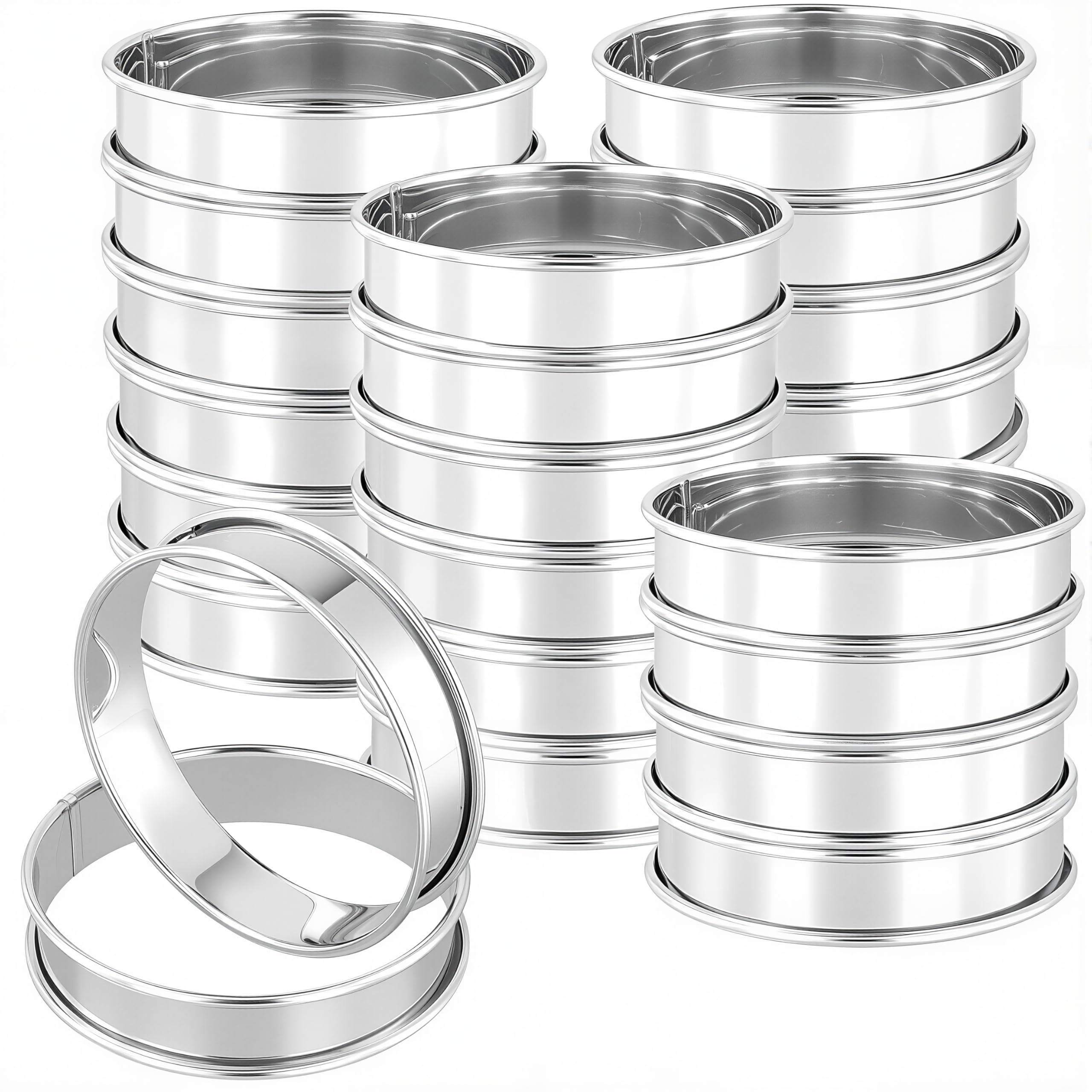 Anneaux pour muffins anglais et crêpes moule rond inox 10,2 cm x24