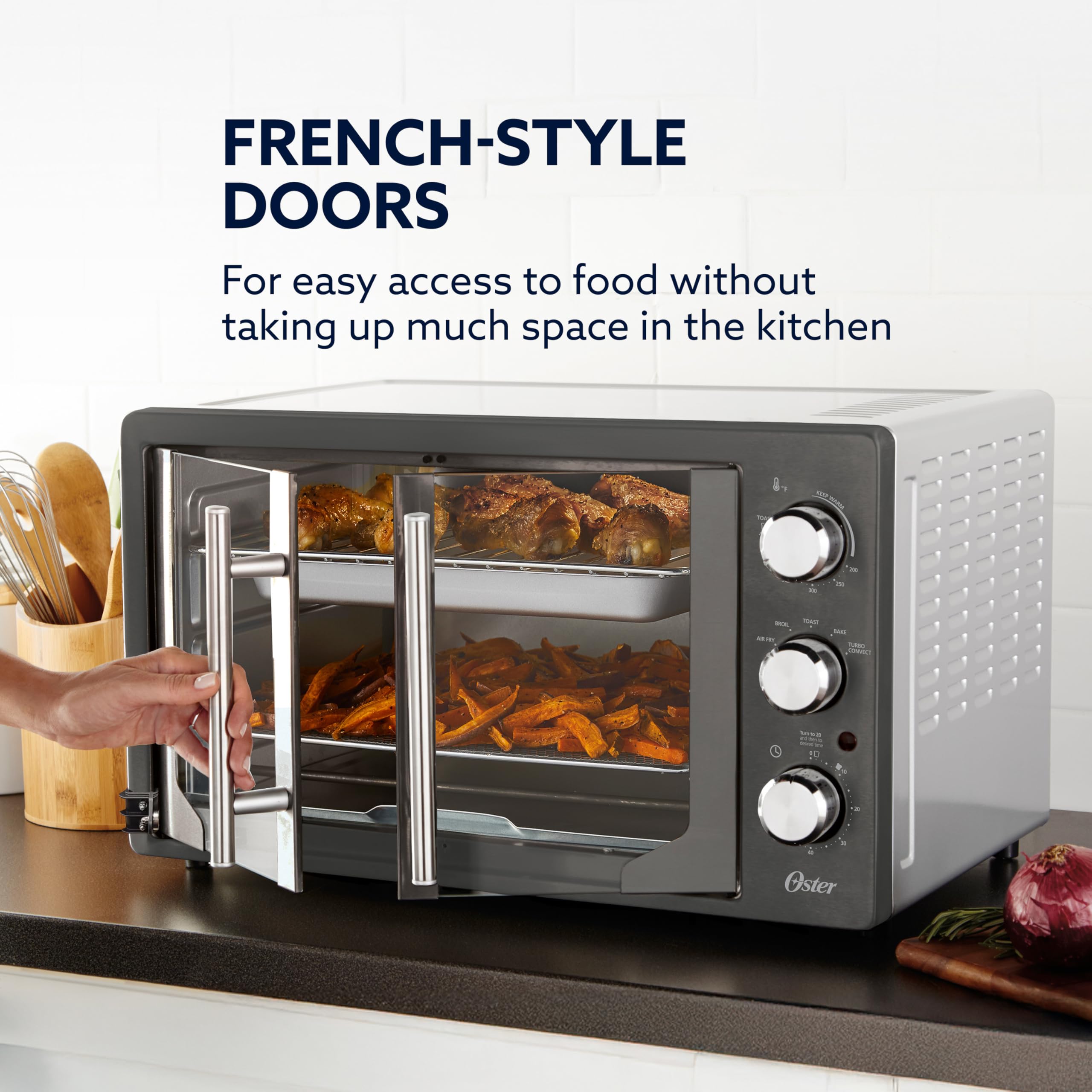 Oster TSSTTVFDDG-040 42Lフレンチ コンベクションオーブン Amazon.com: Oster Extra-Large 42L French Door Countertop Toaster