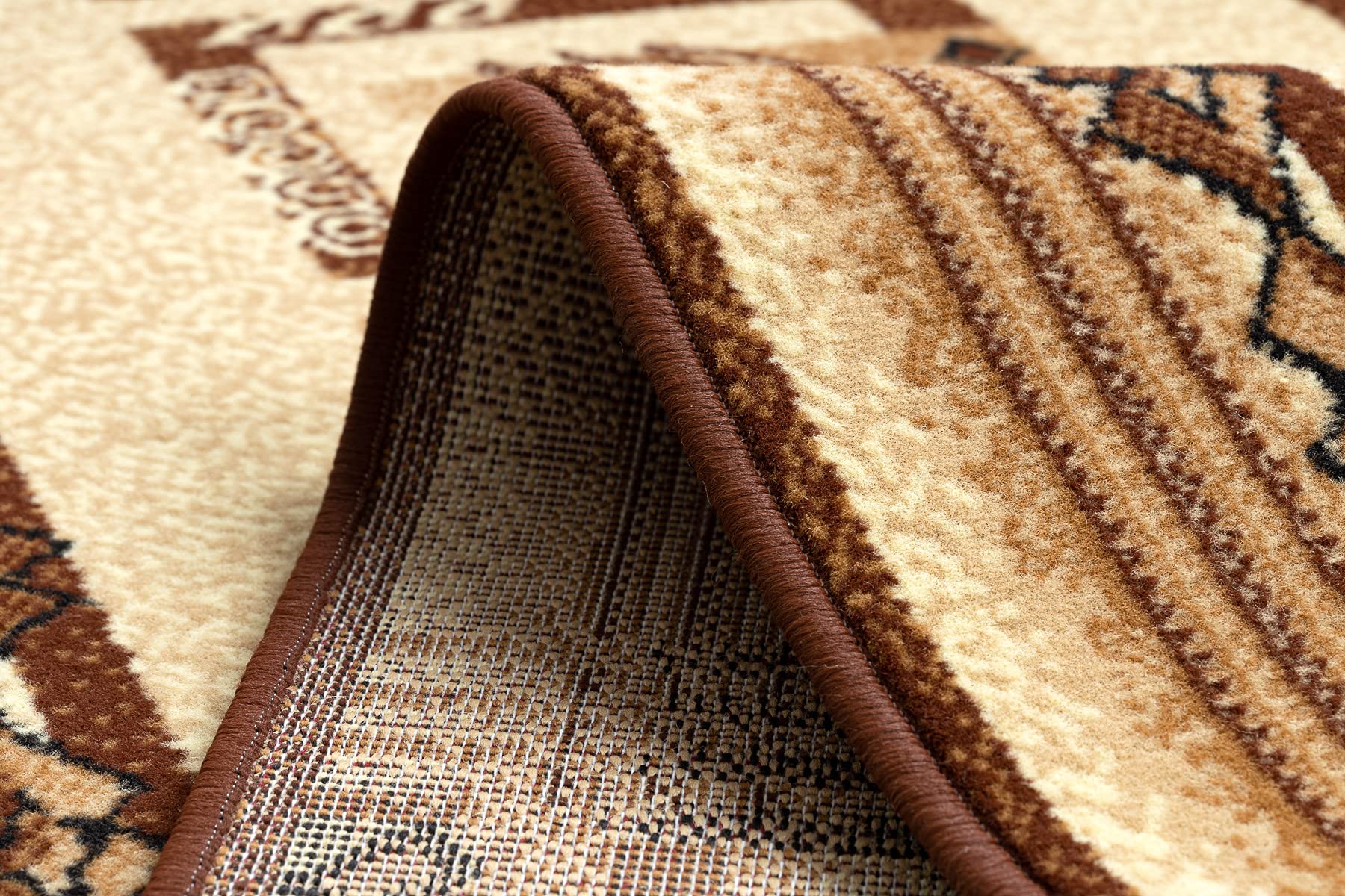 rugsx Tapis de Couloir BCF JAS pour la Cuisine, Le Hall, Le Couloir, l'entrée, Solide, Classique, Beige 90x400 cm
