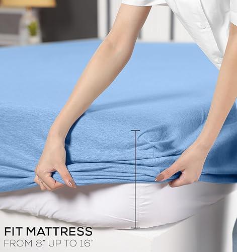 Miniatura 3 de Utopia Bedding Juego de sábanas Queen  Juego de sábanas de punto de jersey de 4 piezas  Sábanas de algodón  Sábanas elásticas suaves (Queen, gris