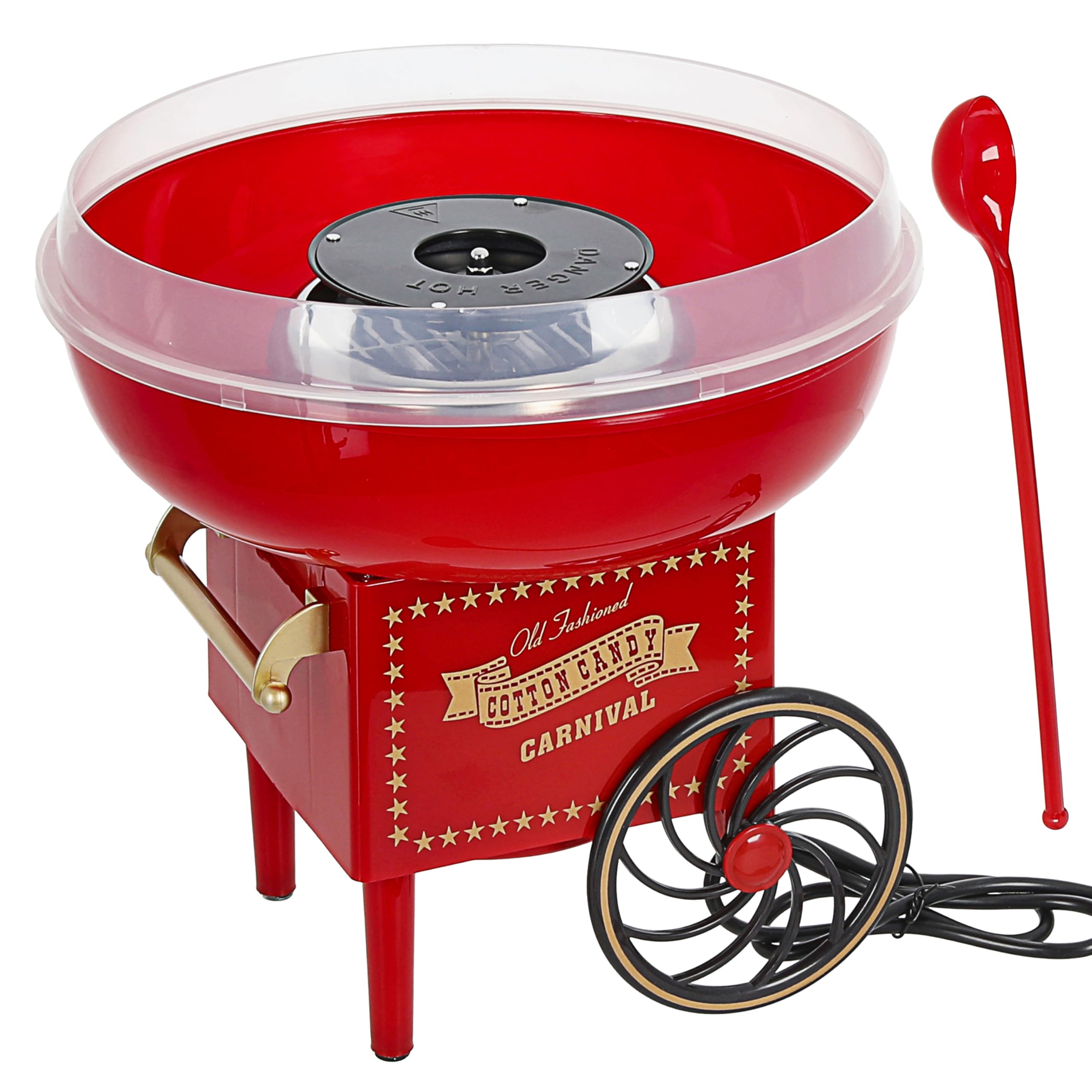 Zuckerwatte Maschine rot gold 29x28cm Kunststoff Cotton Candy Jahrmarkt