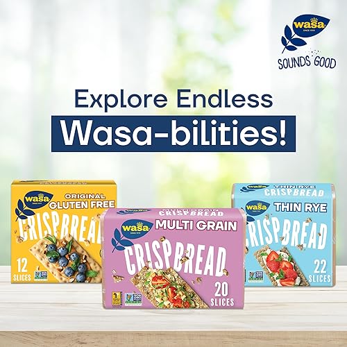 Miniatura 8 de Wasa Crisp'n Light - Pan crujiente de 7 granos, 4.9 onzas (paquete de 4), galletas, ingredientes sin OMG, mezcla de 7 granos, 20 calorías por