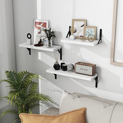 Miniatura 2 de SECTTIO Floating Shelves for Wall, Modern Morandi Color Floating Wall Shelves Set of 3, Waterproof Wall Mounted Shelf for Bedroom, Bathroom,