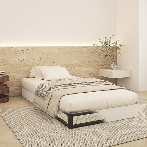 Miniatura 7 de Base de cama tamaño Queen de 7 pulgadas de alto, base de colchón de metal resistente de 3000 libras con funda de tela, fácil montaje, silenciosa,