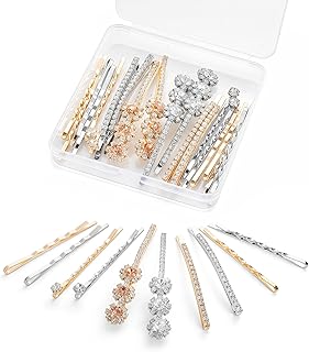 20 PCS Decorative Bobby Pins for Women's Hair, Rhinestone Bobby Pins wit...