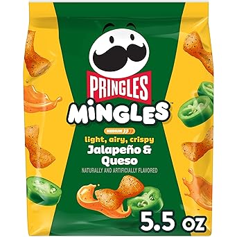 Pringles Mingles Puffed Snacks, Jalapeno and Queso, Salty Snacks, 5.5oz Bag 1 Bag