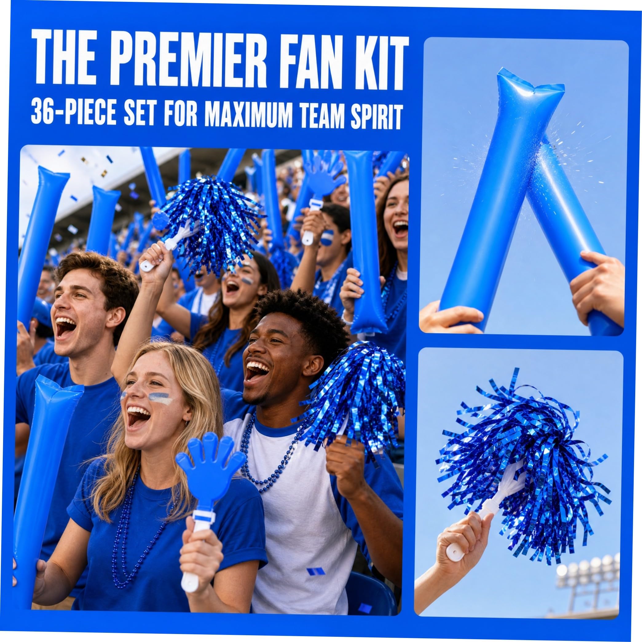Kit Tifo Cheerleading 36 Pezzi in Plastica per Eventi Sportivi