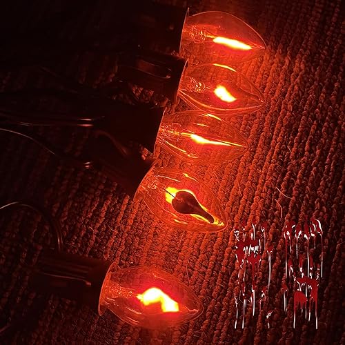 Miniatura 5 de SUNSGNE C7 - Bombillas parpadeantes de llama, lámpara de araña transparente de 1 vatio, bombilla decorativa parpadeante para Halloween, Navidad,