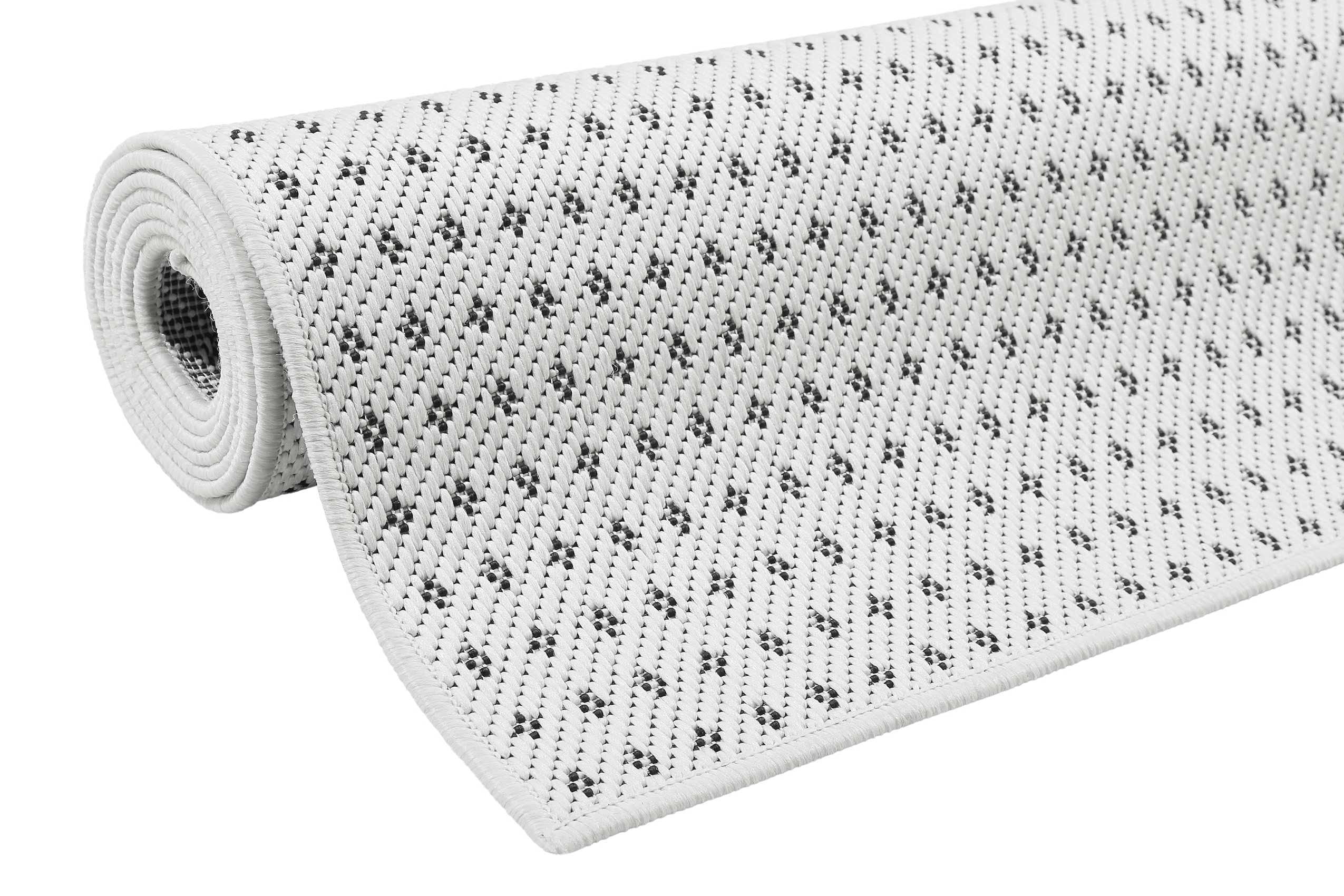 Esprit Home, dywan z krótkim włosiem do wewnątrz i na zewnątrz, bieżnik na taras, balkon, do kuchni, salonu, monroe (160 x 225 cm, biało-czarny)