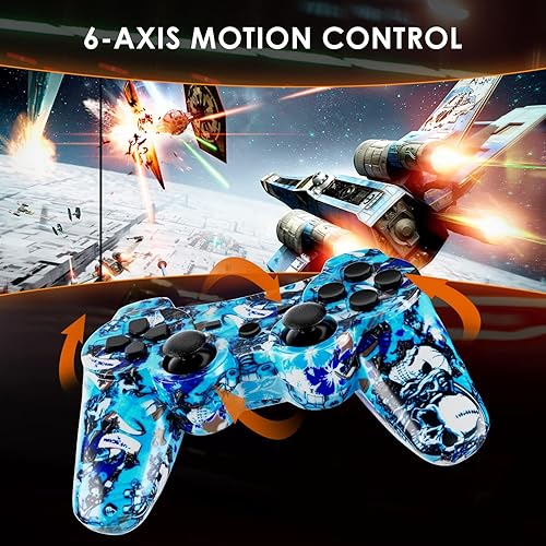 Vista 2 de Boowen Wireless Controller for PS3, Controller for Sony PlayStation 3, 6-Axis High-Performance Motion Sense Dual Vibration Upgraded Gaming