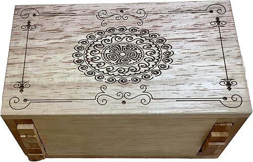 Creative Crafthouse Caja secreta I Premium Mandala Style Caja de rompecabezas de madera