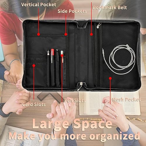 Miniatura 3 de Funda de la Biblia de la bandera estadounidense de soldado + 2 marcadores de página en las esquinas del corazón, funda protectora de la Biblia