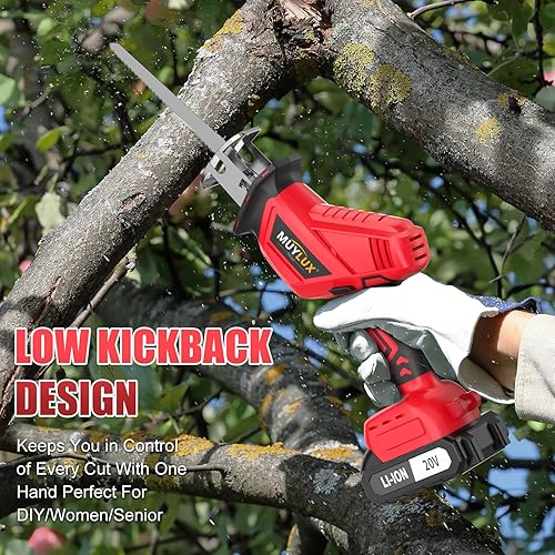 Miniatura 4 de Sierra recíproca inalámbrica, sierra eléctrica con batería y cargador, sierras eléctricas de batería de 20 V, velocidad variable de 0-3500 SPM,