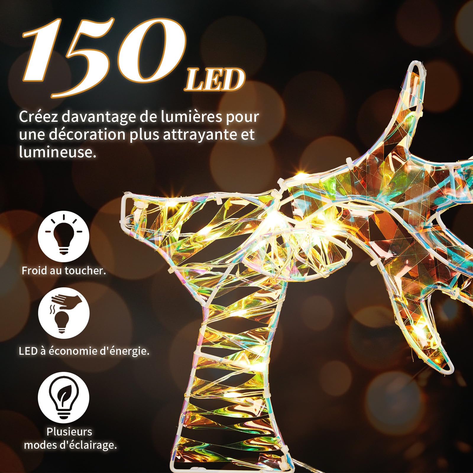 LEADZM Renne de Noel Exterieur - Decoration Noel Exterieur 3 Pièces, Résistant aux Intempéries (72 cm-Plastique-2D)