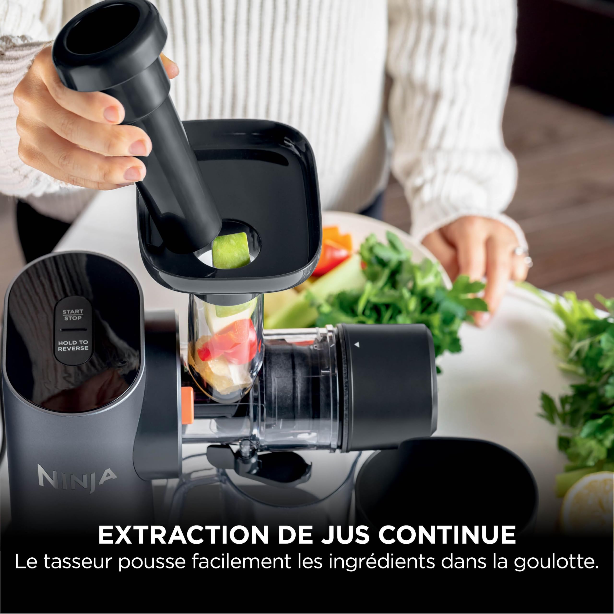 Ninja Extracteur de jus à pression à froid, 700 ml, 1,1 l, Gris JC151EU