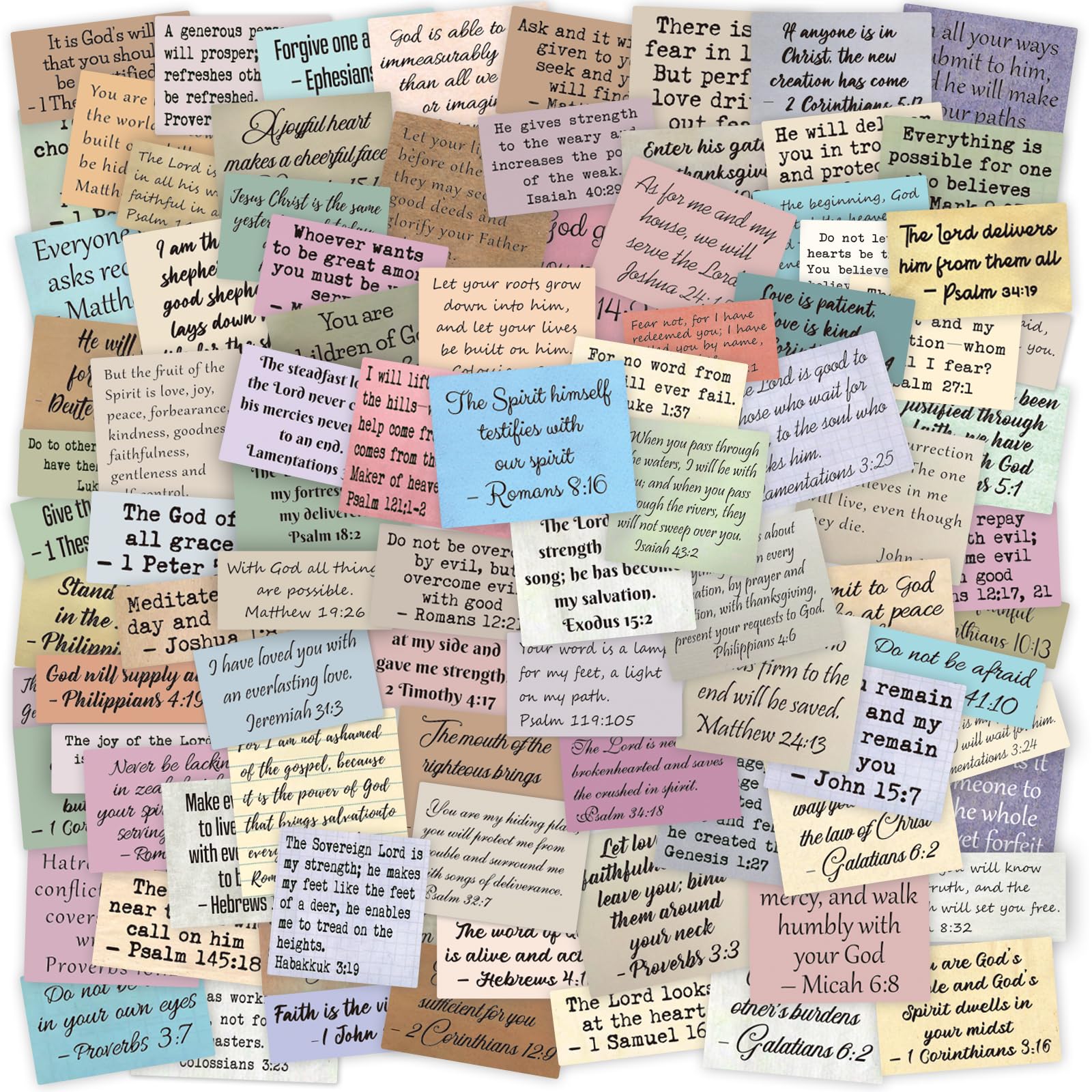 Bible Verse Stickers, Vintage Christian Quotes (120 PCS Unique (Mix 2))