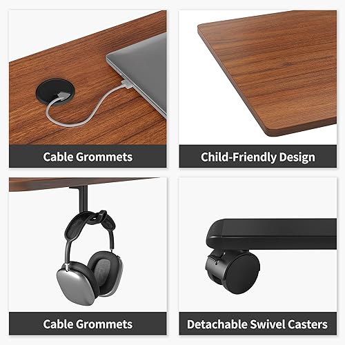 Miniatura 3 de BANTI Escritorio de pie eléctrico de altura ajustable de 48 pulgadas, escritorio ergonómico para oficina en casa, parte superior espresso