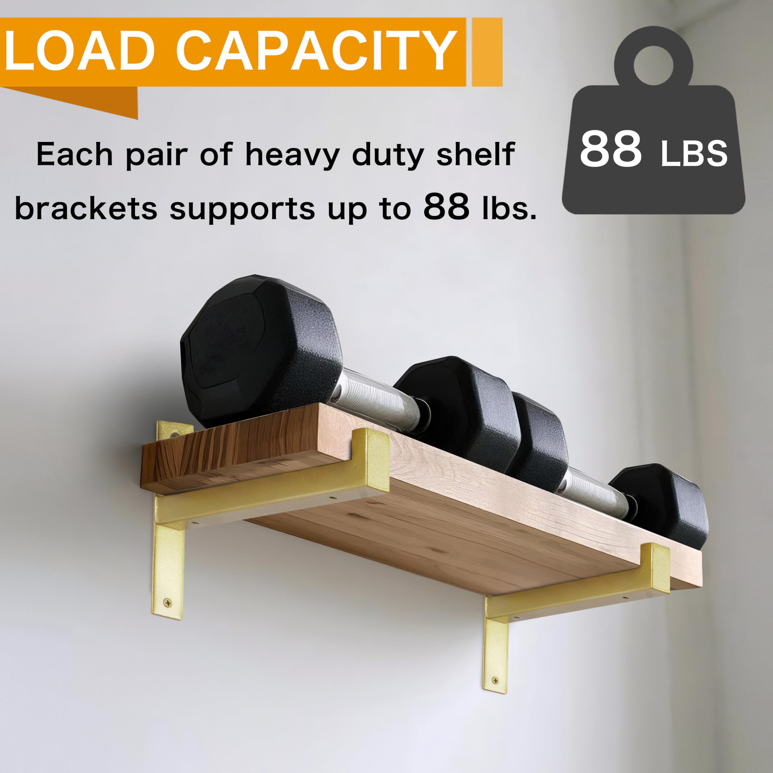 EZYDECOR 6 Soportes de Estante Resistentes de 10 Pulgadas montados en la Pared de Metal Industrial Soportes con Labio