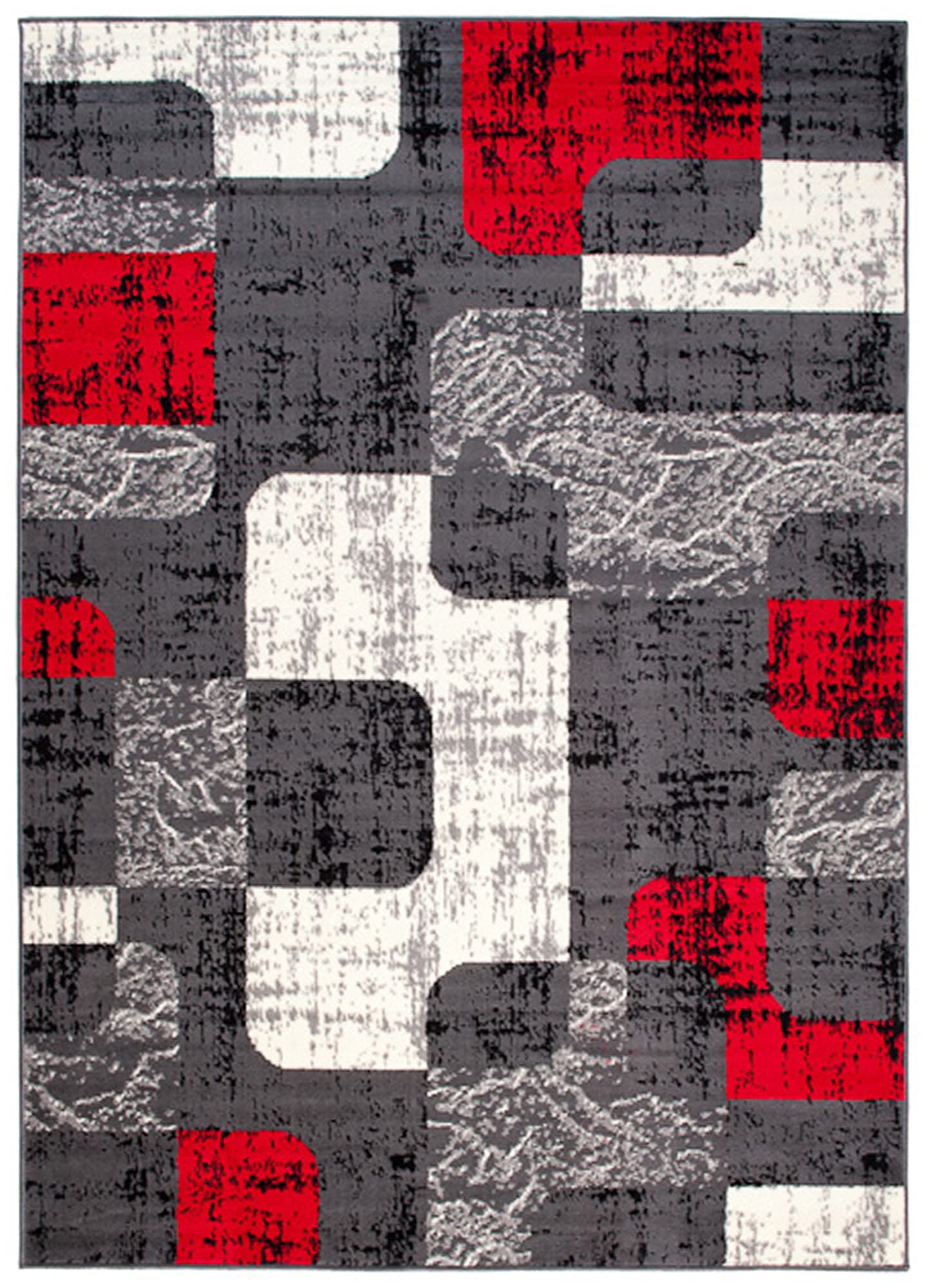 Tapiso Dream dywan do salonu, sypialni, krótkie włosie, nowoczesny, szary, czerwony, kremowy, retro, kwadratowy, nakrapiany, Ökotex 220 x 300 cm