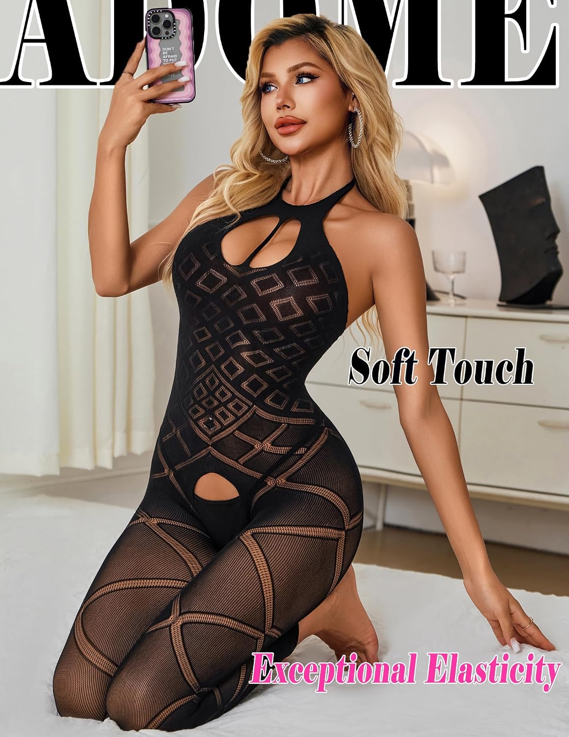 ADOME Sexy Lingerie For Women Fishnet Bodysuit Fishnet Stockings for Women | Body Stockings for women Sexy fishnet lingerie One Piece Mesh Lace Women's Exotic Costumes