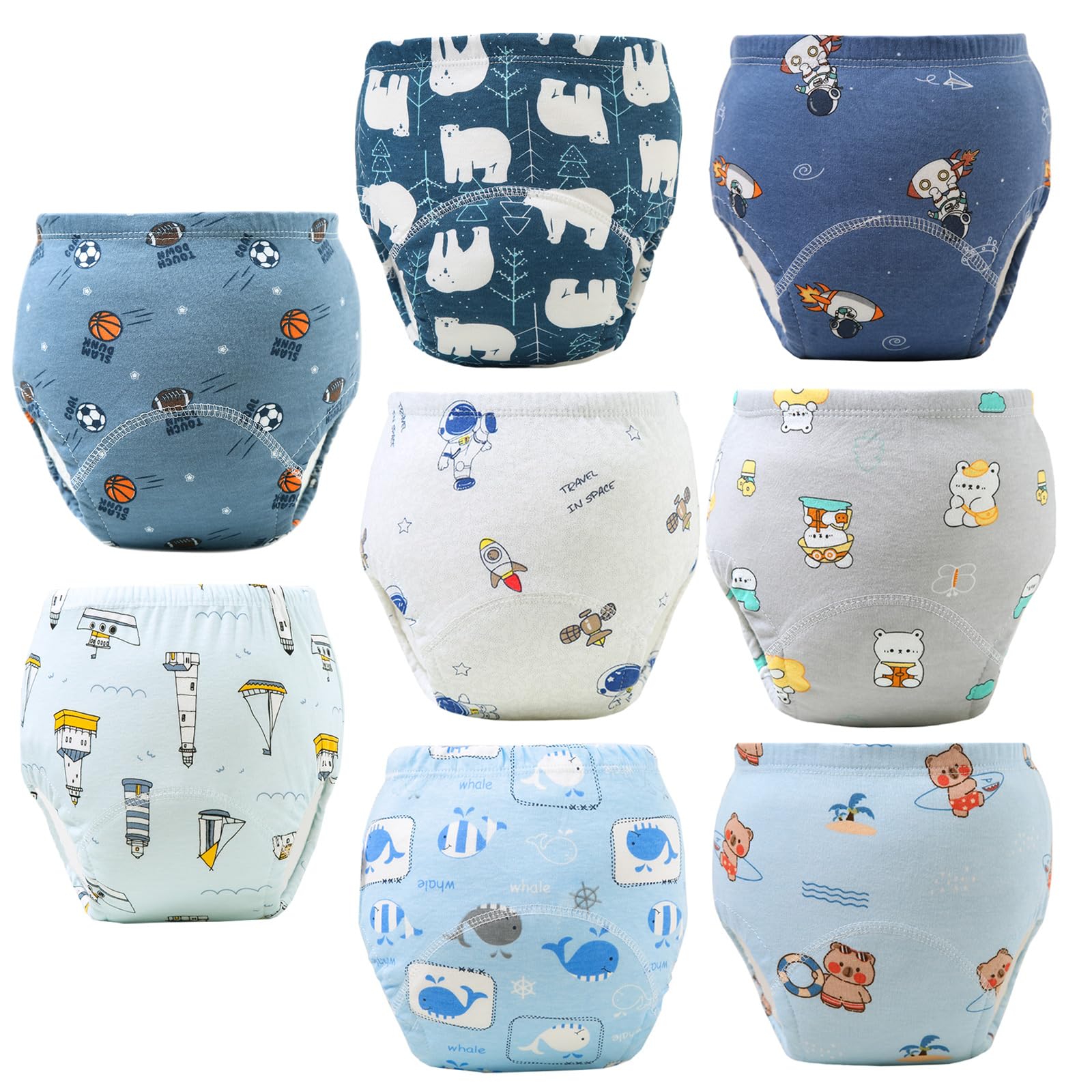 Upairy Training Pants Potty Training Underwear for Boys Girls,Toddler Potty Pants for 2T-6T,Soft Absorbent & Leak-Proof with Characters, 100% Cotton Washable (10PCS,M) — view 10