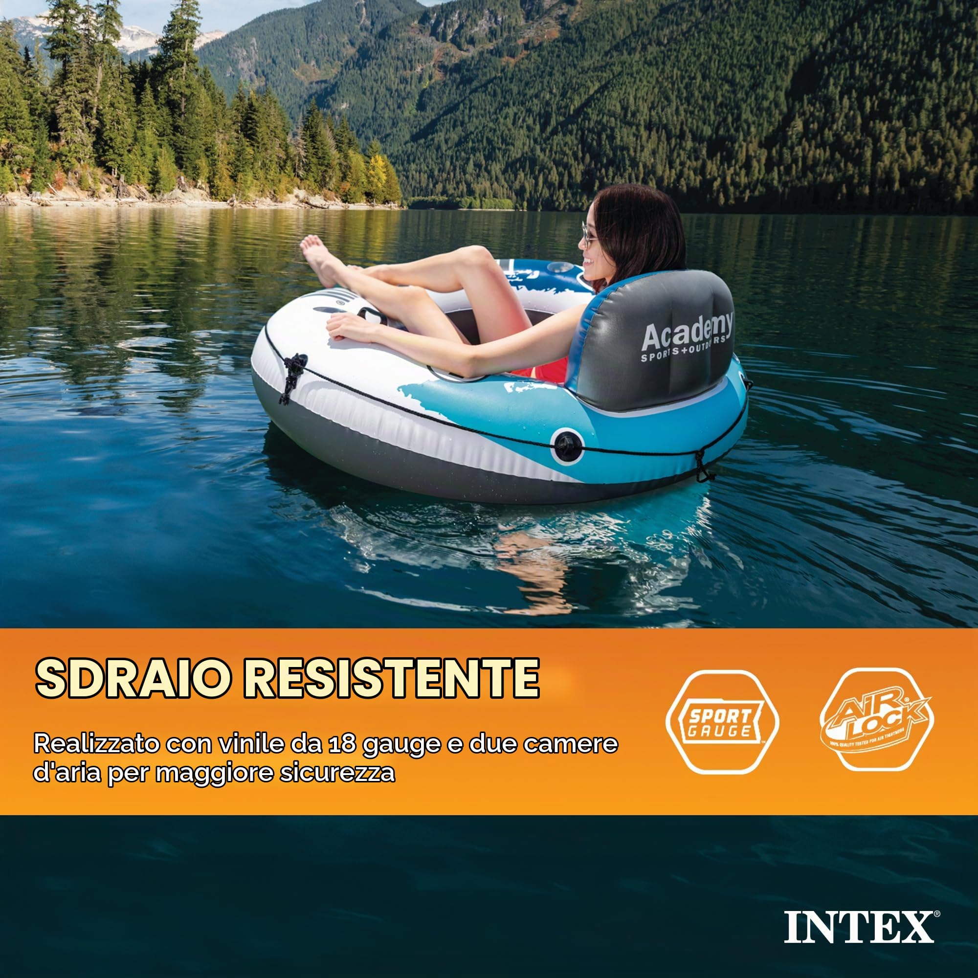 Intex Salotto sportivo di corsa del fiume, galleggiante gonfiabile dell'acqua
