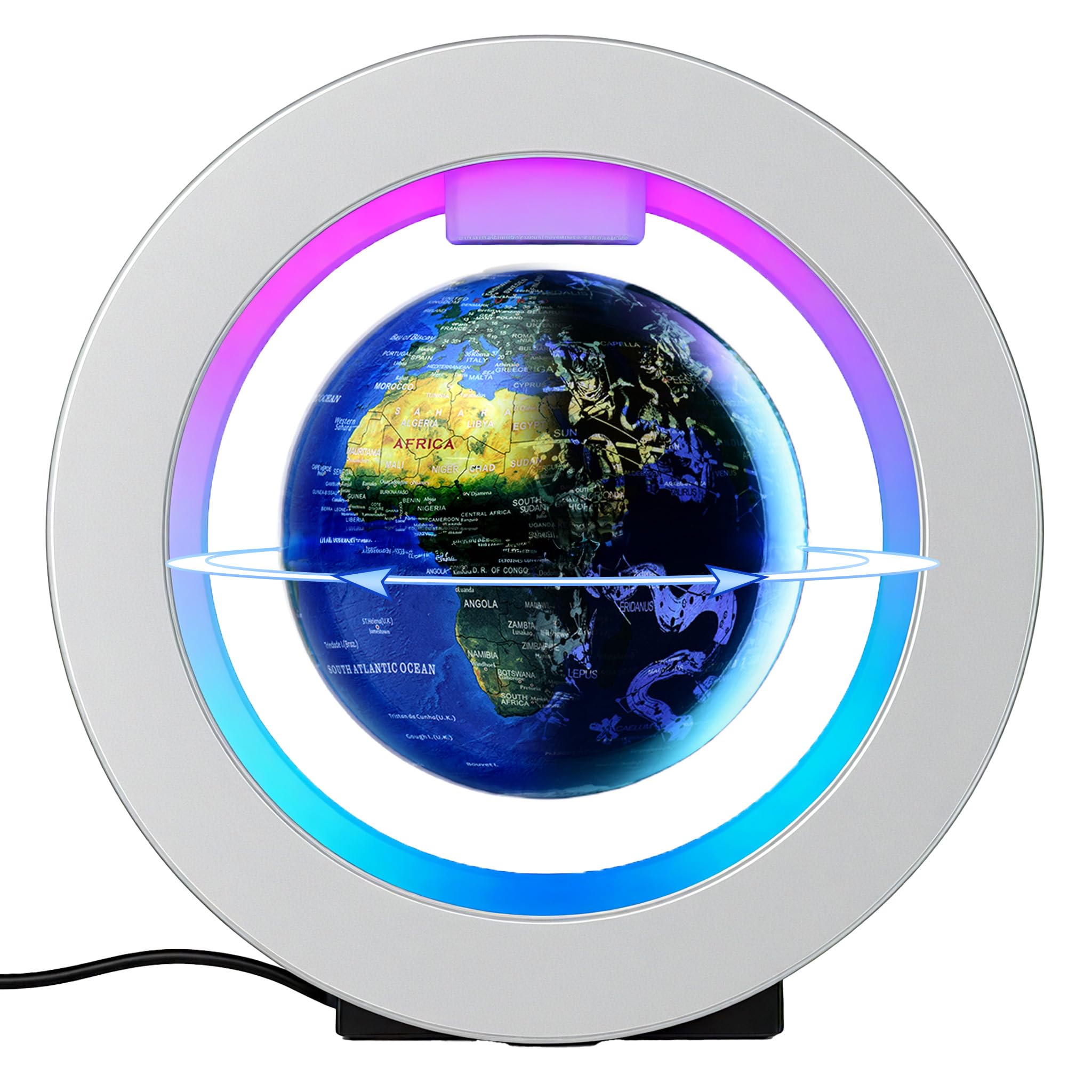 Magnetic Levitation Floating 4" Constellation Geography Led Globe Rotating for Kids,Office Desk Unique Gift Ideas or Men Birthday Tech Present