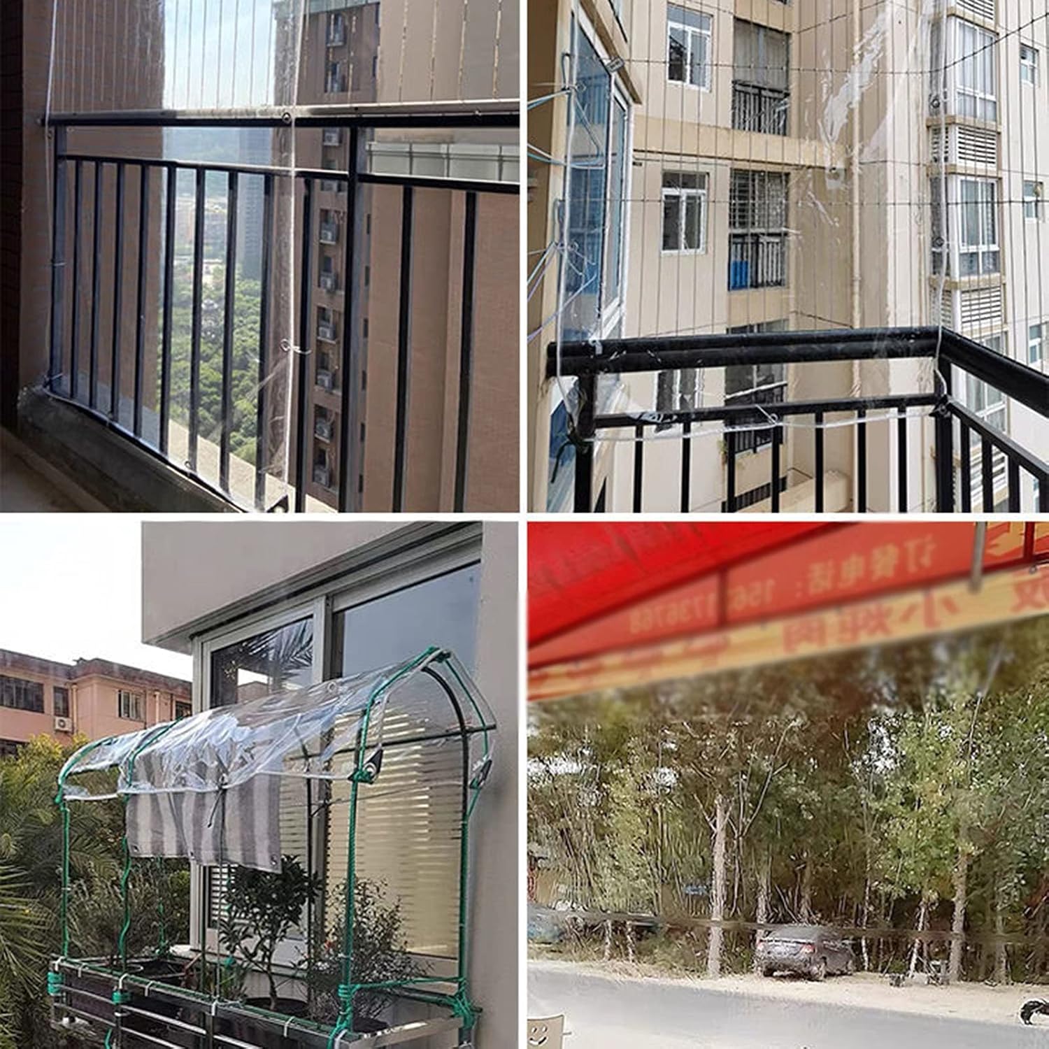 Waterproof Clear Tarpaulin Garden Tarp Sheet Film Cloth PE Heavy Duty Anti Freezing Windproof Plant Insulation Canopy Cover for Greenhouse(2x2m)