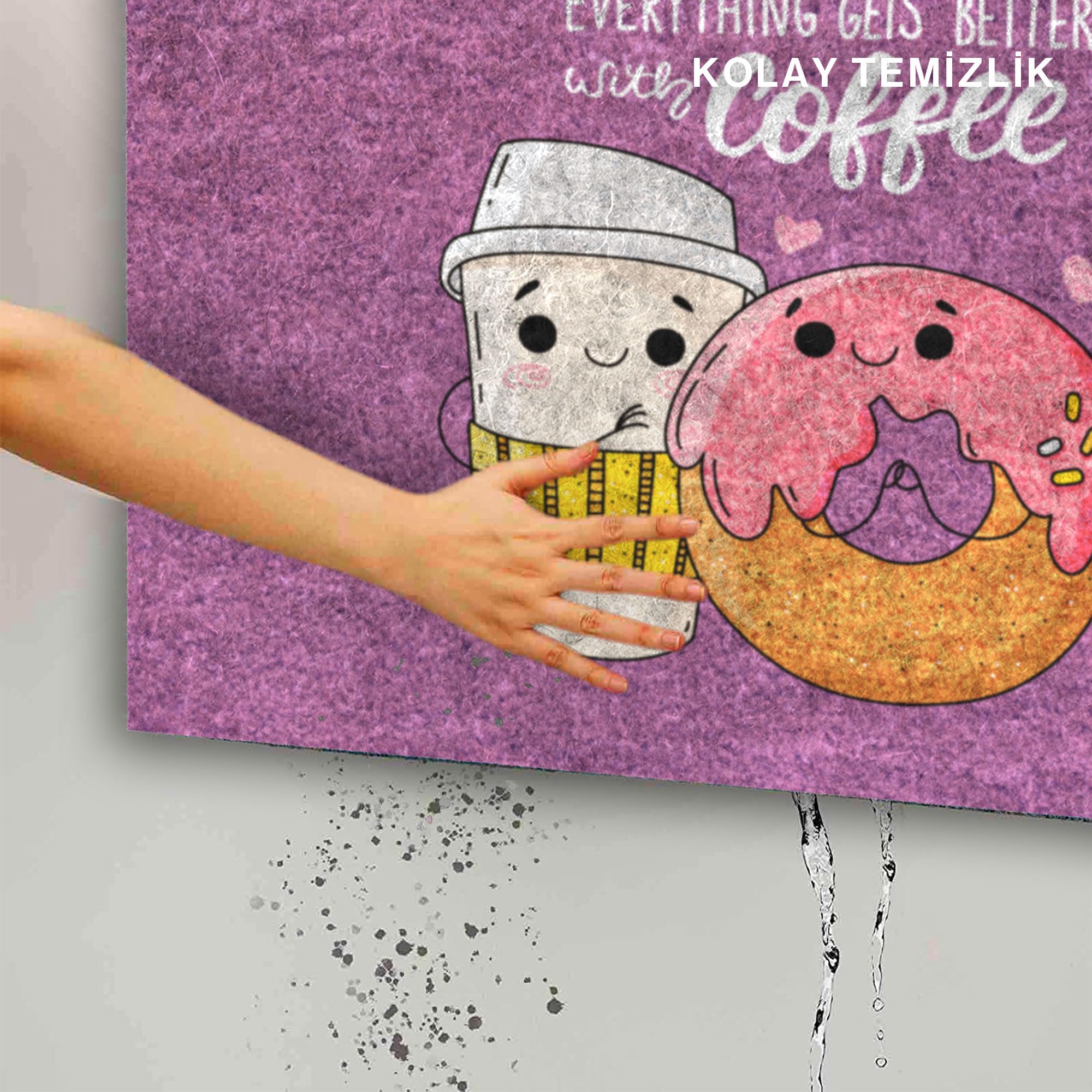 MONNHEIN Kapı Önü Paspası - Modern ve Şık Kapı Paspası | Ev, Ofis ve Dış Mekân Kullanımı İçin (With Caffe)