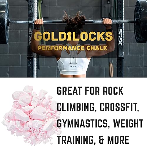 Miniatura 5 de Goldilocks - Tiza gruesa para escalada en roca, crossfit, entrenamiento de pesas, gimnasia y más, blanco, rosa y piedra
