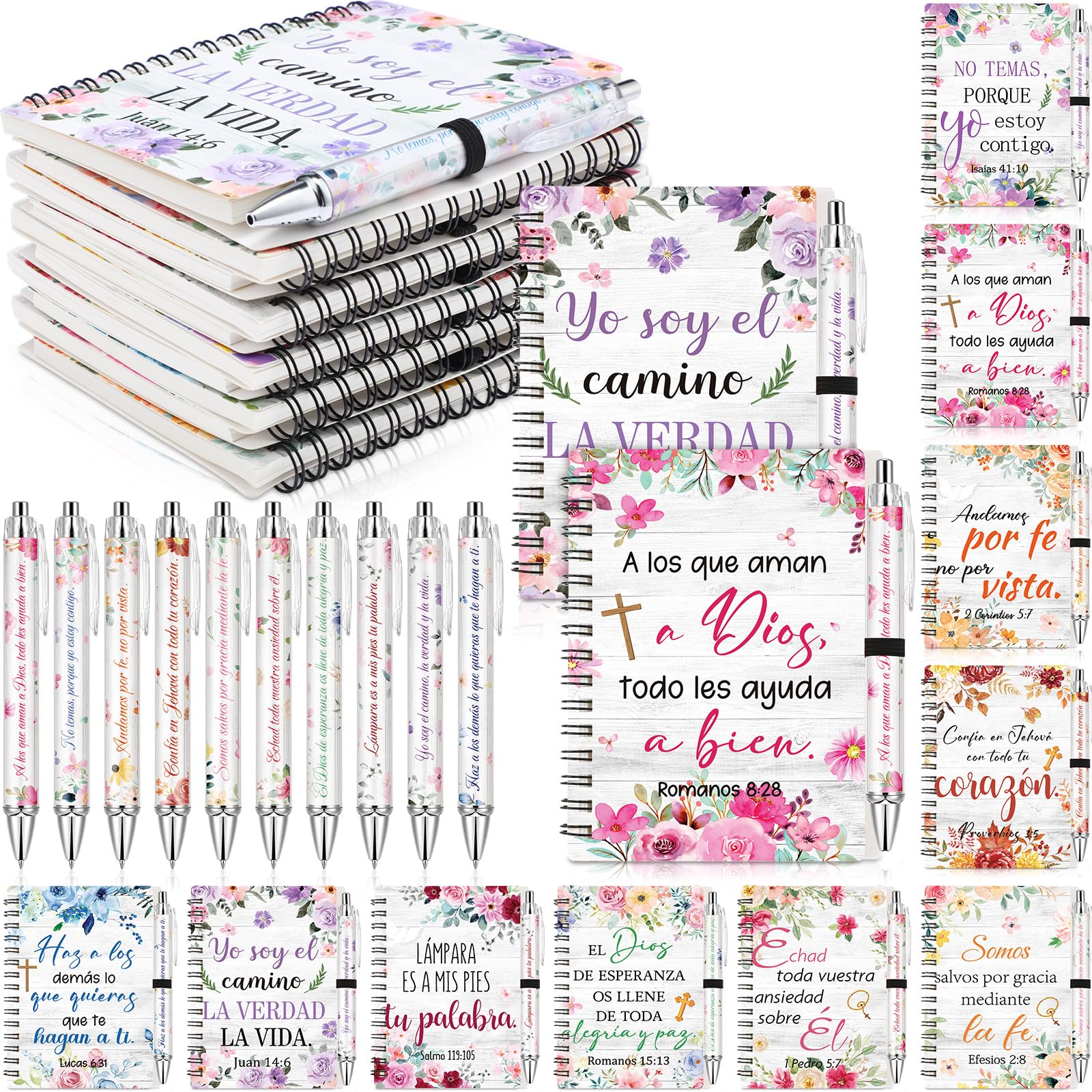 Cadeau église chrétien espagnol : lot de 10 carnets de notes A6 - 8