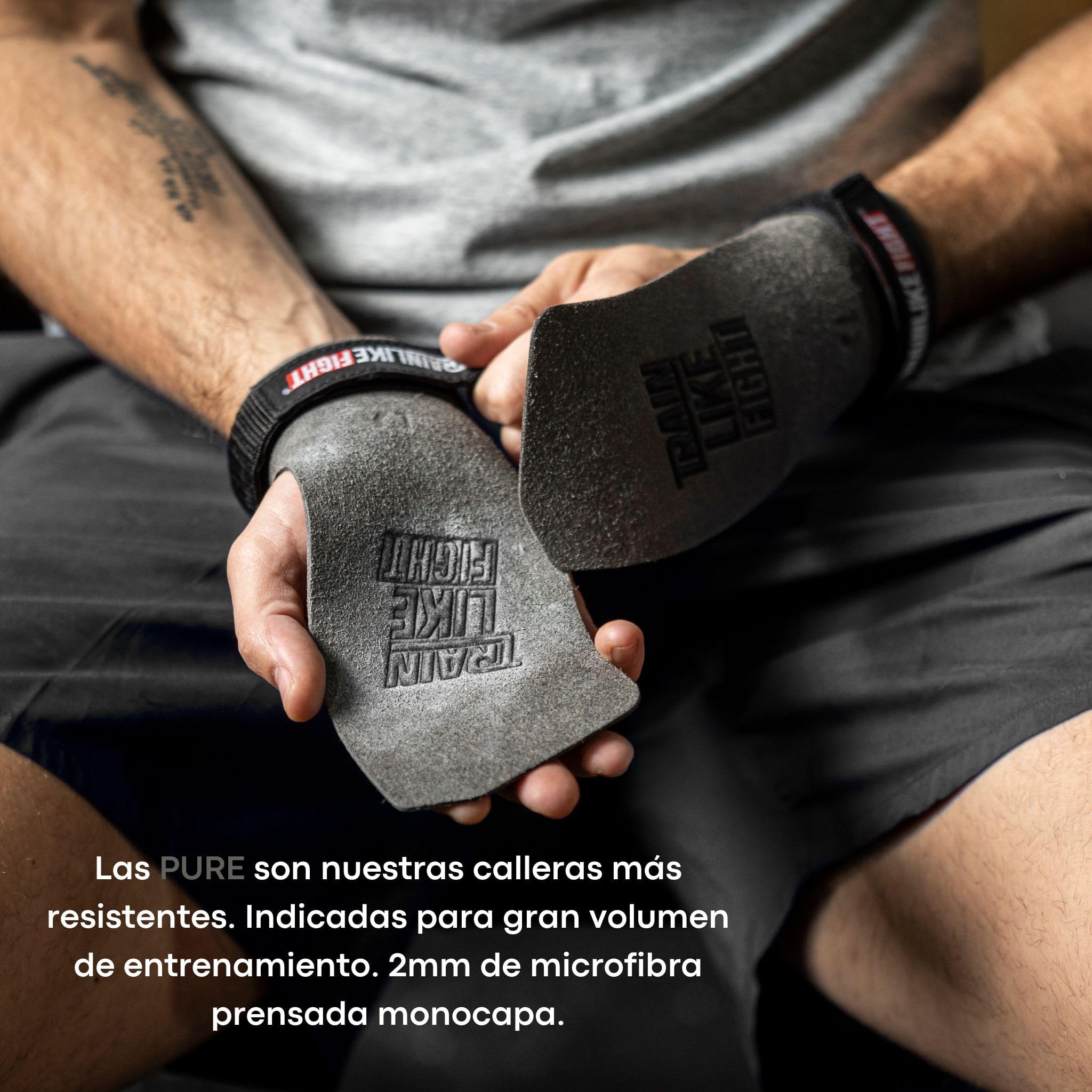 TRAINLIKEFIGHT Pure - Calleras Unisex para Cross Training, Calistenia, Gimnasia, Protección para Tus Manos, Previenen la aparición de Callos y heridas