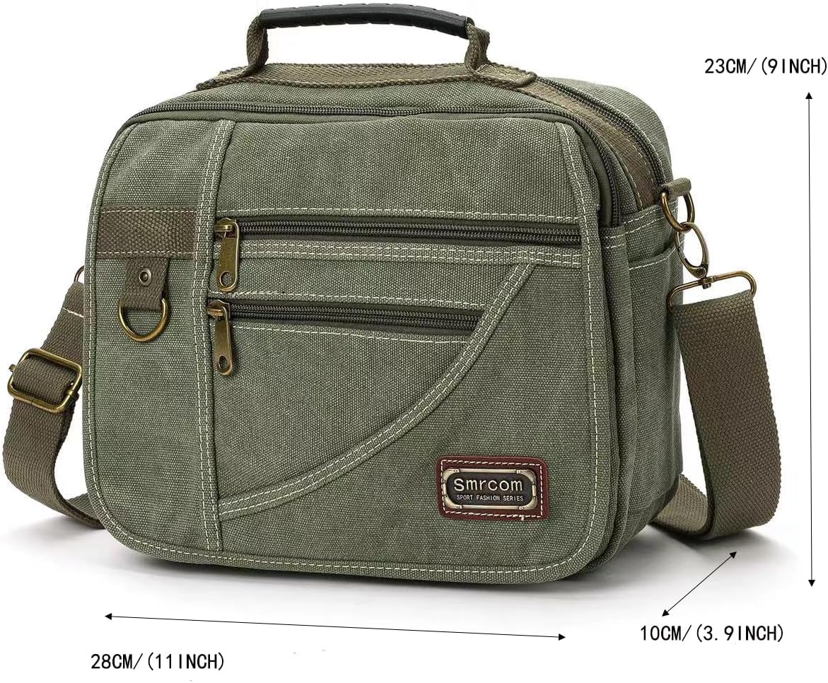 Canvas Purse - Small Crossbody Messenger Shoulder Work Travel Bag - Image 3