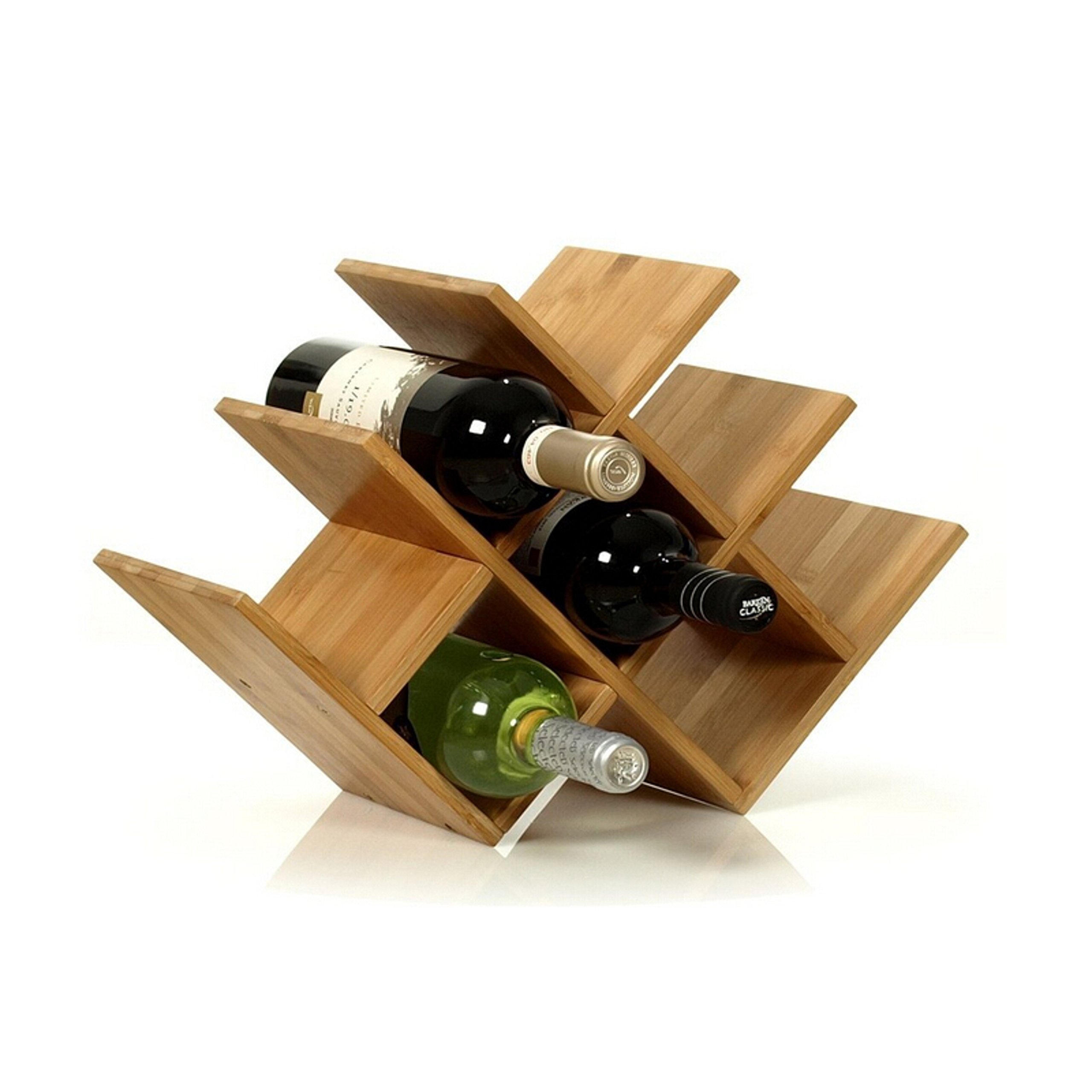 Cortesi Home Linda Wine Rack – Tabletop Holder For 8 Bottles, Bamboo Design - View #7
