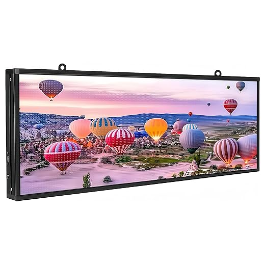 PH5 mm 39"x14" Programmable Scrolling LED Sign Message Board Indoor Full Color can Edit Text Image Animation Display Electronic Rolling for Shop Window Business Advertising Signs