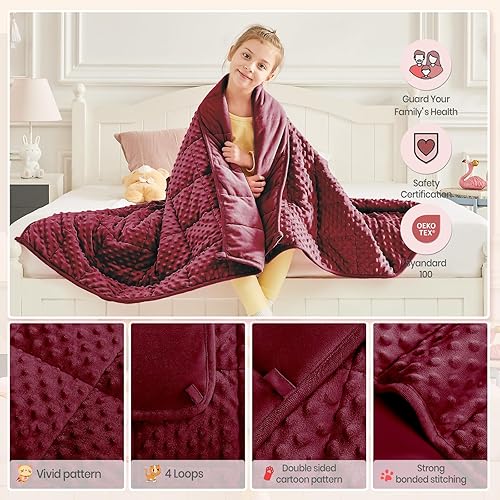 Miniatura 89 de HOSUKKO Manta con peso, manta pesada de unicornio rosa de 3 libras, manta transpirable (36 x 48 pulgadas, 3 libras)