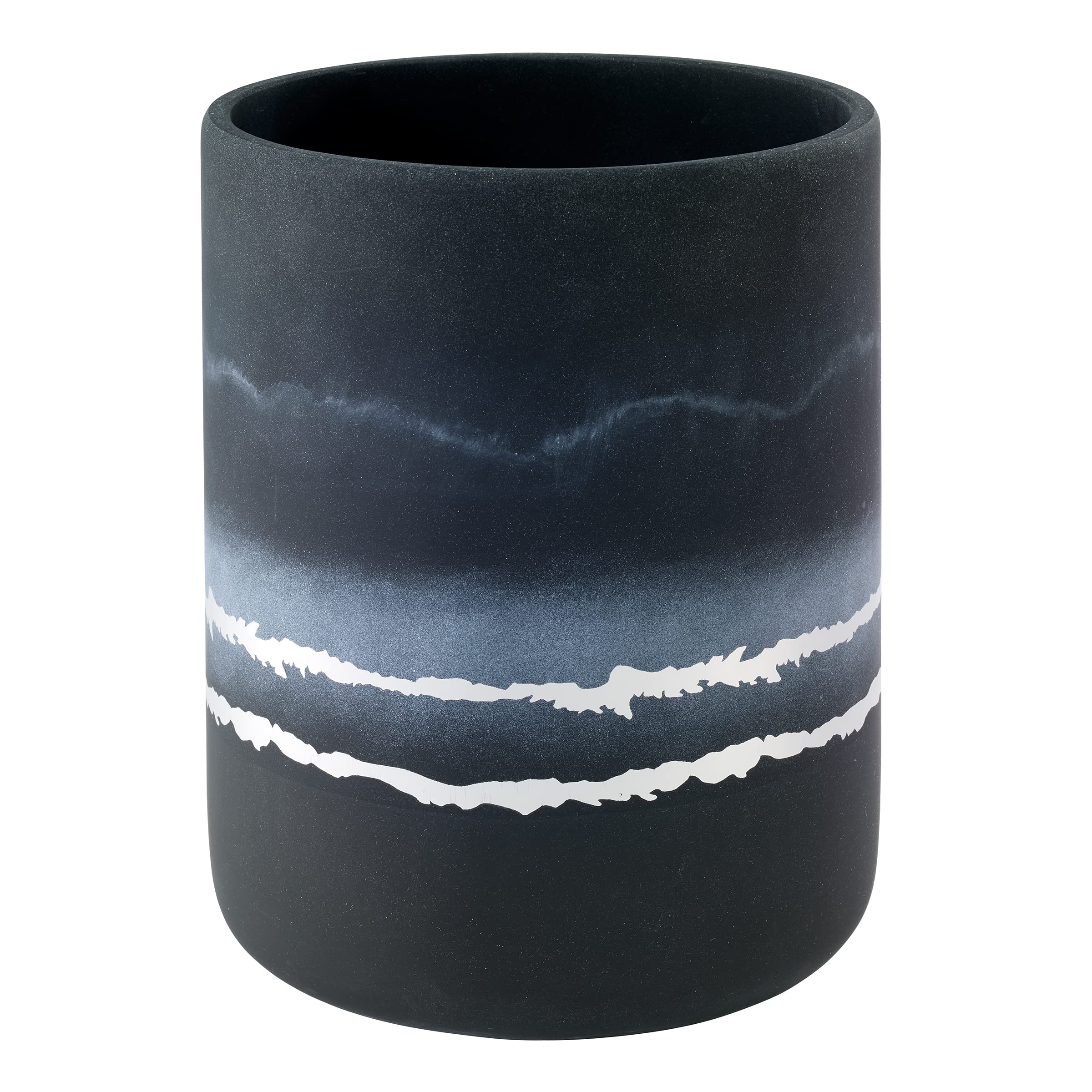 Photo 1 of Avanti Linens Now House by Jonathan Adler Vapor Collection, Decorative Wastebasket, Black Decorative Wastebasket Black