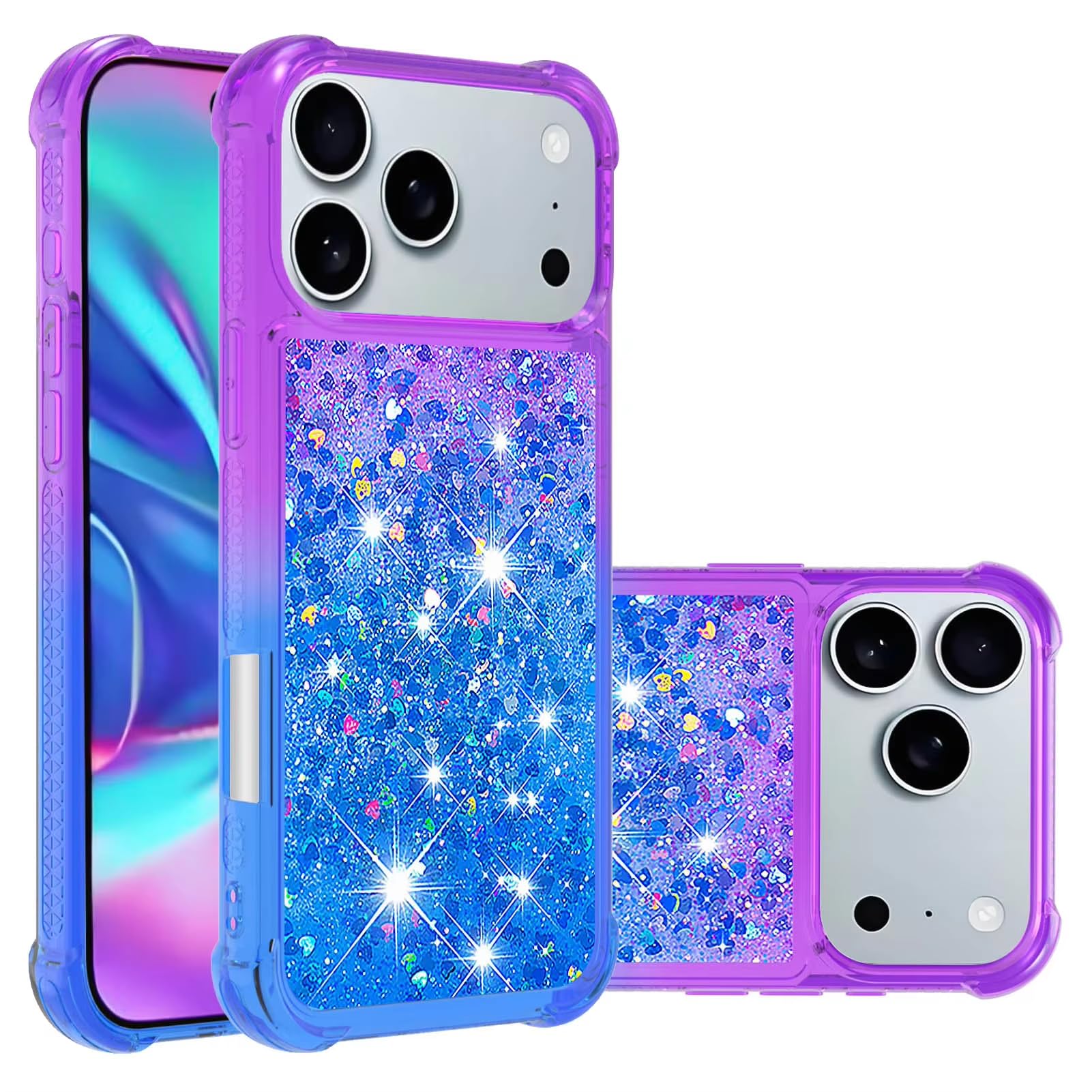 Coque de téléphone paillettes dégradées effet sable mouvant liquide iPhone 14 - 8