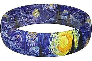 The Starry Night: Women's Silicone Wedding Bands - Breathe & Shine