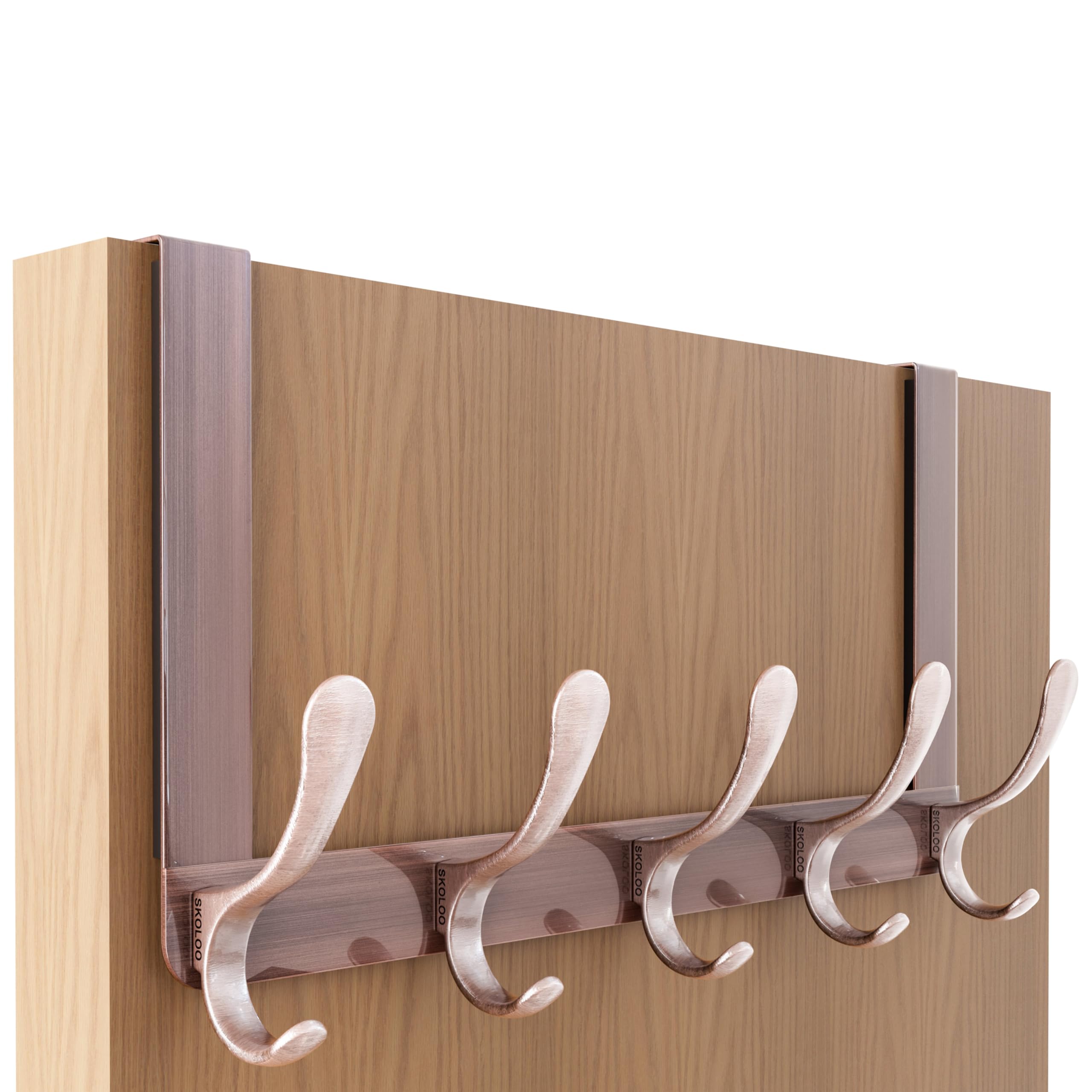 SKOLOO Over The Door Hook, Coat Hooks for Hanging Clothes, Towels, Coats, Hats, Over The Door Towel Hook, Retro Red, Assembly Required