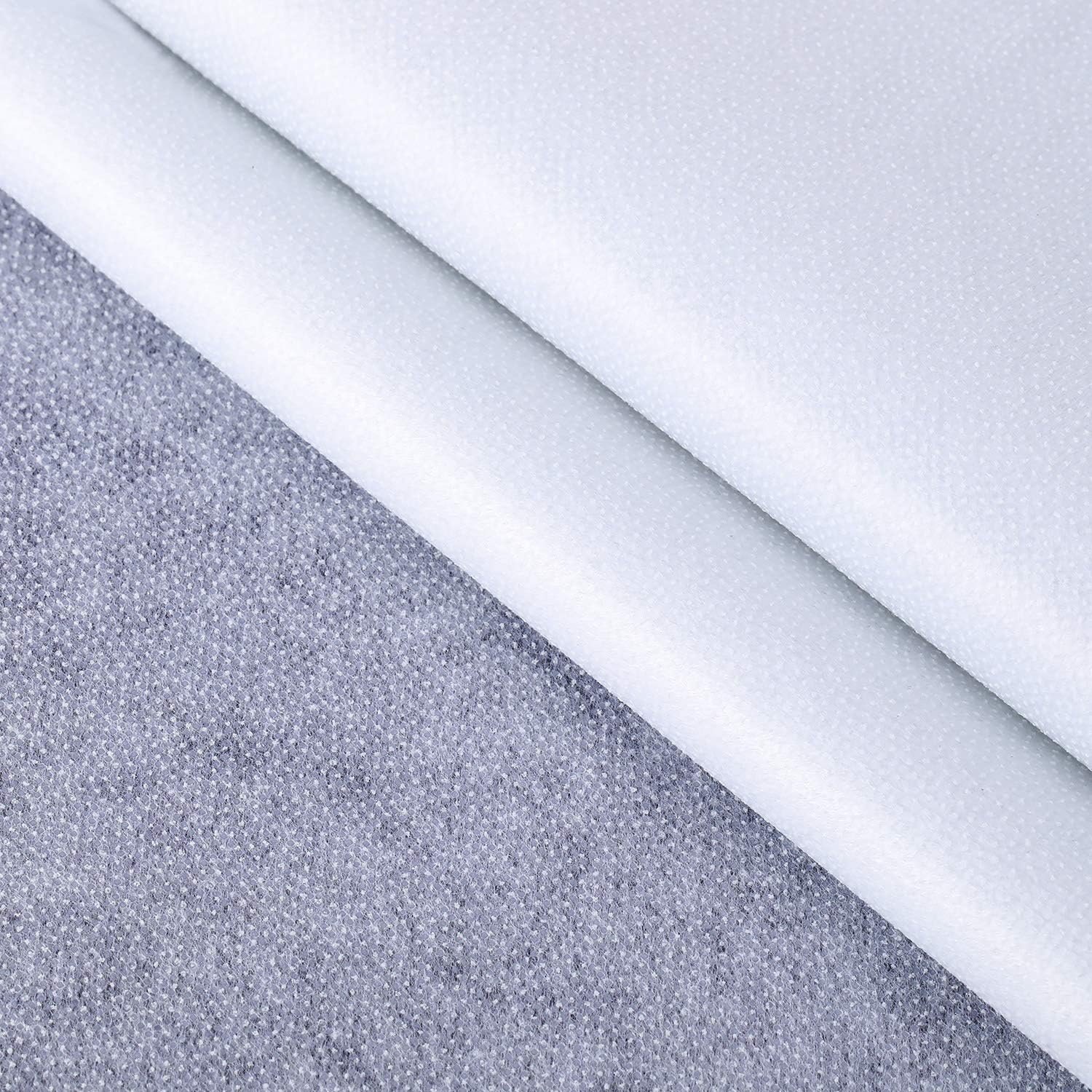 Fusible Interfacing Non-Woven White Iron on Polyester Interfacing Single-Sided Interfacing for DIY Crafts Supplies, 40 Inch x 4.4 Yard