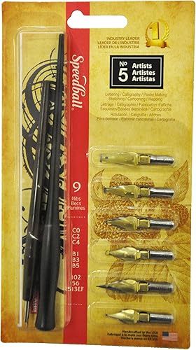 Miniatura 3 de Speedball Juego de bolígrafos No. 5 Artists - 2 soportes para bolígrafos con 6 puntas, 3 puntas de bolígrafo