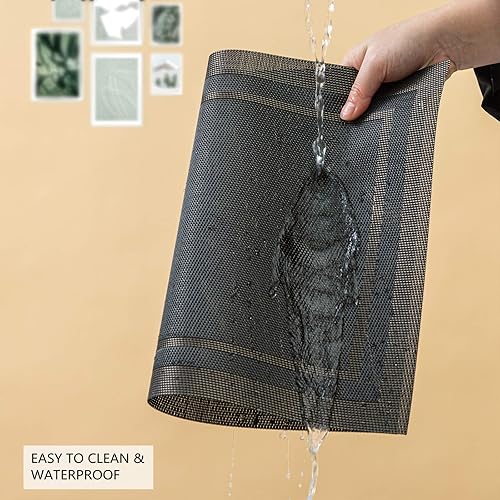 Miniatura 6 de Juego de 4 manteles individuales para mesa de comedor de PVC, antideslizante, lavable, resistente al calor, para decoración de casa de campo,