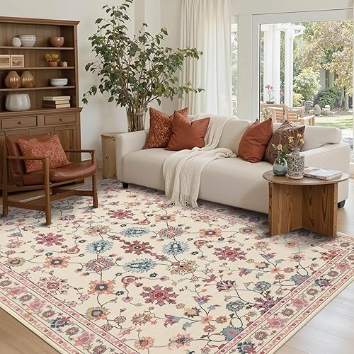 Miniatura 30 de Alfombra de Puerta Floral para Entrada, Alfombra Pequeña Lavable de 2x3, Alfombra Boho para Puerta Delantera, Alfombras de Área Antideslizantes,