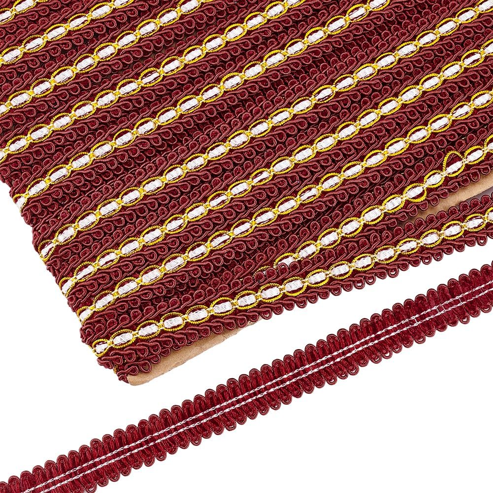 FINGERINSPIRE Gimp Braid Trim 5/8"(W) x 12.5 Yards(L) Gold Polyester Ribbon Woven Fringe Trim for Costume DIY Crafts Sewing Jewelry Making Home Decoration